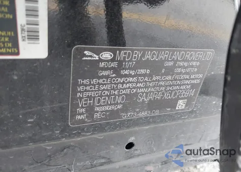 2018 Jaguar Xe 25T z USA, uszkodzony, nr VIN SAJAR4FX6JCP35914